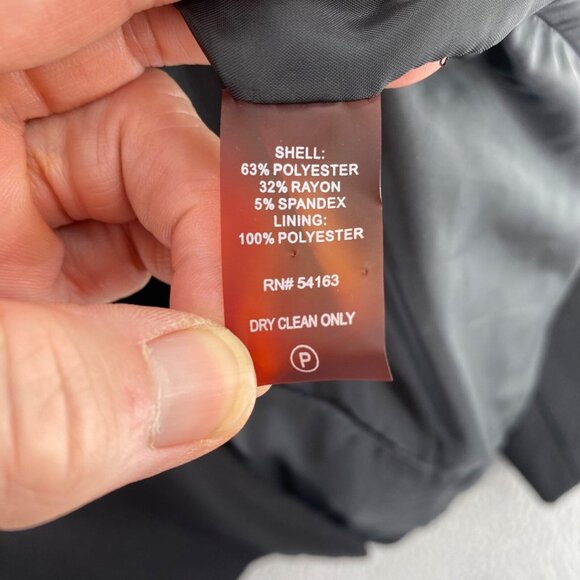 Calvin Klein Blazer Womens 8 Black Stretch Button Up Pockets Office Career Work - Picture 6 of 10